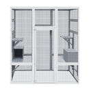 62.6' Outdoor Wooden Cat House Large Catio,  Solid Wood Cat Cage Shelter Enclosure Playpen with Anti-UV& Waterproof, 7 Platforms and 2 Resting Boxes