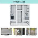 62.6' Outdoor Wooden Cat House Large Catio,  Solid Wood Cat Cage Shelter Enclosure Playpen with Anti-UV& Waterproof, 7 Platforms and 2 Resting Boxes