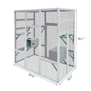 62.6' Outdoor Wooden Cat House Large Catio,  Solid Wood Cat Cage Shelter Enclosure Playpen with Anti-UV& Waterproof, 7 Platforms and 2 Resting Boxes