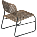 Patio Furniture Set 3 Piece Mixture Pattern PE Rattan Steel Frame And Modern Round Table, Brown and Black