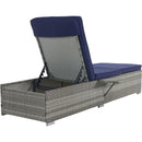 OUTDOOR SOFA PE RATTAN FURNITURE DECK CHAIR GRAY RATTAN
