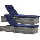 OUTDOOR SOFA PE RATTAN FURNITURE DECK CHAIR GRAY RATTAN