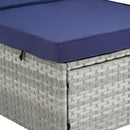 OUTDOOR SOFA PE RATTAN FURNITURE DECK CHAIR GRAY RATTAN