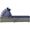 OUTDOOR SOFA PE RATTAN FURNITURE DECK CHAIR GRAY RATTAN