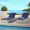OUTDOOR SOFA PE RATTAN FURNITURE DECK CHAIR GRAY RATTAN