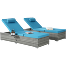 OUTDOOR SOFA PE RATTAN FURNITURE DECK CHAIR GRAY RATTAN