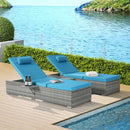 OUTDOOR SOFA PE RATTAN FURNITURE DECK CHAIR GRAY RATTAN