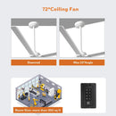 72 Inch 84 Inch Winni IPX4 Outdoor Downrod Mount Ceiling Fan with Remote Control