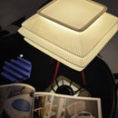 Modern Pleated Table Lamp – 3D Printed LED Desk Light with Red Tripod Base