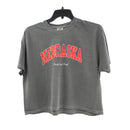 Nebraska Cornfed & Proud Crop Top T-Shirt | Multiple Sizes | Gray | Pretty & Fabulous