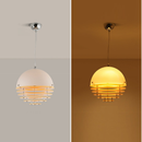 Sunrise Glow Pendant Light, Modern Dome Ceiling Lamp with Layered Metal Design