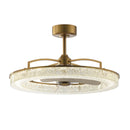 Perimost 32 Inch Andrea Electroplated Golden Luxury LED Fandelier with Remote Control