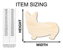 Unfinished Wood Corgi Shape - Pet Craft - up to 46"