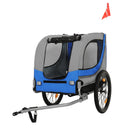 Large Folding Bike Trailer for Dogs – 120LB Capacity All-Terrain Pet Carrier, Durable Steel Frame for Cycling, Jogging, Camping & Outdoor Adventures, Gray- Blue