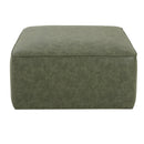 Square PU Leather Ottoman,Green