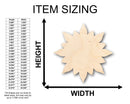 Unfinished Wood Flower Floral Starburst Shape - Craft - up to 46" DIY