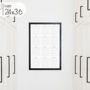 Framed Yearly Whiteboard Calendar | Vertical Pennington