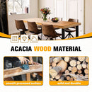 Dining Table For 6 Acacia Wood Indoor Outdoor Iron Legs