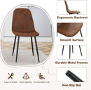 Walnut Extendable Dining Table Set Six Chairs Upholstered