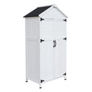 67' White Fir Wood Storage Shed with Double Doors