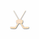 Unfinished Wood Goalie Hockey Sticks Pair with Puck Silhouette - Craft- up to 46" DIY