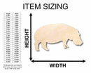 Unfinished Wood Hippopotamus Hippo Silhouette - Craft- up to 46" DIY