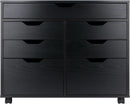 Black Halifax Two Door Storage Cabinet With Four Drawers