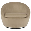 Myernick Velvet Upholstered Swivel Accent Chair Camel
