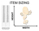 Unfinished Wood Cute Mermaid Silhouette - Craft - up to 46" DIY