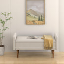 Teddy velvet storage stool, ,with storage space, suitable for apartments, living rooms and bedrooms-BEIGE(45.98'*16.75'*21.75')