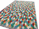 6.5 x 9.5 Colorful Chobi Kilim Rug 6 x 9 Multicolor Turkish Kilim Rug 7x10 Chobi Kilim Rug Playroom Rug Wool Kilim Rug 6x9 New Tribal Kilim
