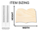 Unfinished Wood Open Book Silhouette - Craft - up to 46" DIY