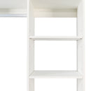 Freestanding Closet System,  Stand-Alone Wardrobe with 6 open Shelves,74.8'' Heigh Closetwith 1 Wood Drawers, Wood Walk-in Closet with 2 Hanging Rod, White