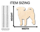 Unfinished Wood Pug Dog Shape - Craft - up to 46" DIY