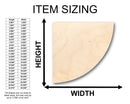 Unfinished Wood Quarter Circle Shape - Craft - up to 46" DIY