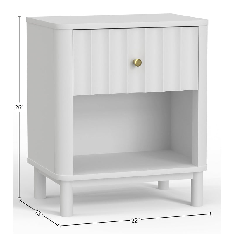 Stapleton One Drawer Nightstand, White