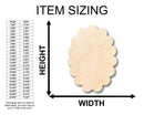 Unfinished Wood Scalloped Oval Shape - Craft - up to 46" DIY