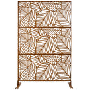 Outdoor & Indoor Privacy Screen Metal Privacy Screen 76' H×48' W, Freestanding Decorative Privacy Screen for Deck Balcony Patio, Privacy Fence Panels for Outside Lawn Garden PS111 BROWN