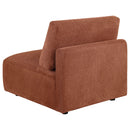 Elysia Chenille Upholstered Modular Armless Chair Coral