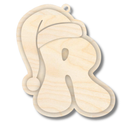 Unfinished Wood Layered Letter Santa Hat Tags | A-Z | 4 Piece | 6" Tall | 1/8" Wood | Wood Craft DIY