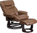 Leathersoft Recliner With Ottoman Palimino Swivel