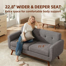 Grey Mid Century Modern Loveseat Sofa 65.3 Inch Living Room