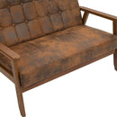 Mid-Century Modern Solid Loveseat Sofa Upholstered Microsuede Fabric Loveseat, 2-Seat Upholstered Loveseat Sofa Modern Couch