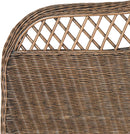 Intricately Woven Brown Rattan Queen Size Headboard