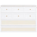 Full Size Murphy Bed with Large Drawers,White