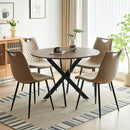 1+4,5pieces dining set, Table metal leg Mid-century Dining Table for 4-6 people With Mdf Table Top, Pedestal Dining Table, End Table Leisure Coffee Table