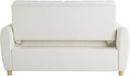 Convertible Sleeper Loveseat 66 Inch Polyester Ivory