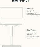 48 X 24 Standing Desk Height Adjustable White Frame Maple
