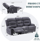 Oversized Charcoal Grey Recliner Sofa With USB Port And Heated Massage