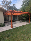 Outdoor Super Deck Attached Redwood Pergola